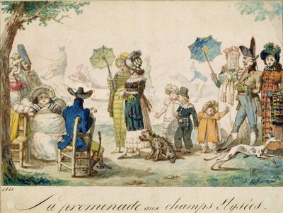 Ein Spaziergang auf den Champs-Élysées, 1811 von French School